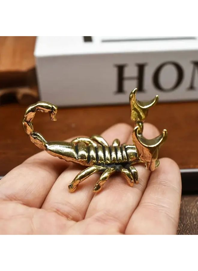 Vintage Brass Scorpion Pen Holder Elegant Golden Finish Intricate Design for Home Or Office Desk Decor Unique Gift Idea Artistic Scorpion Design Detailed Craftsmanship - Image 1