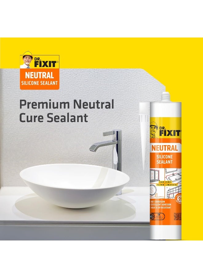 Dr. Fixit Dr. Fixit Neutral Silicone Sealant Clear 280 ML   High-Performance  Odor-Free Adhesive for Metals  Plastics  Glass  and Masonry  - Image 5