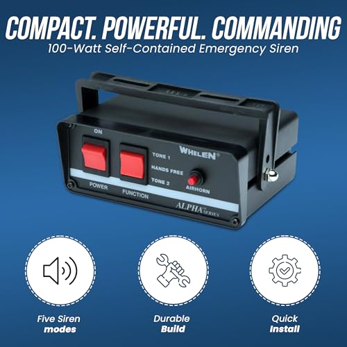 Whelen Alpha 12S Siren - Compact 100 Watt Emergency Self-Contained Siren System for Police, Fire, and EMS Vehicles - Whelen ALPHA12S Electronic Siren with Multiple Tones - Image 2