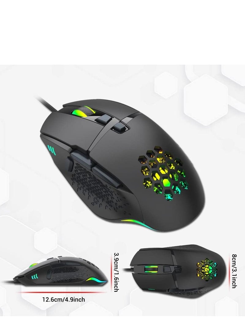 ماوس ألعاب من هافيت موديل  MS1022سلكي مع إضاءة RGB خلفية ، 8 أزرار، 4 إعدادات DPI، تصميم مريح –اسود  - Image 4
