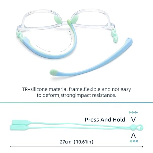 JM Kids Blue Light Glasses, Computer Gaming Grasses for Girls Boys Age 3-10, Anti Blue Ray TR90 Eyeglasses - Image 4
