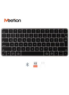 Meetion Quite Slim Four Modes Wireless Ultra-thin Apple Keyboard ikey K210 Ingenious Spatial Economy Aesthetic Sobriety Redefined Universal Synchronization Protocol (Black)