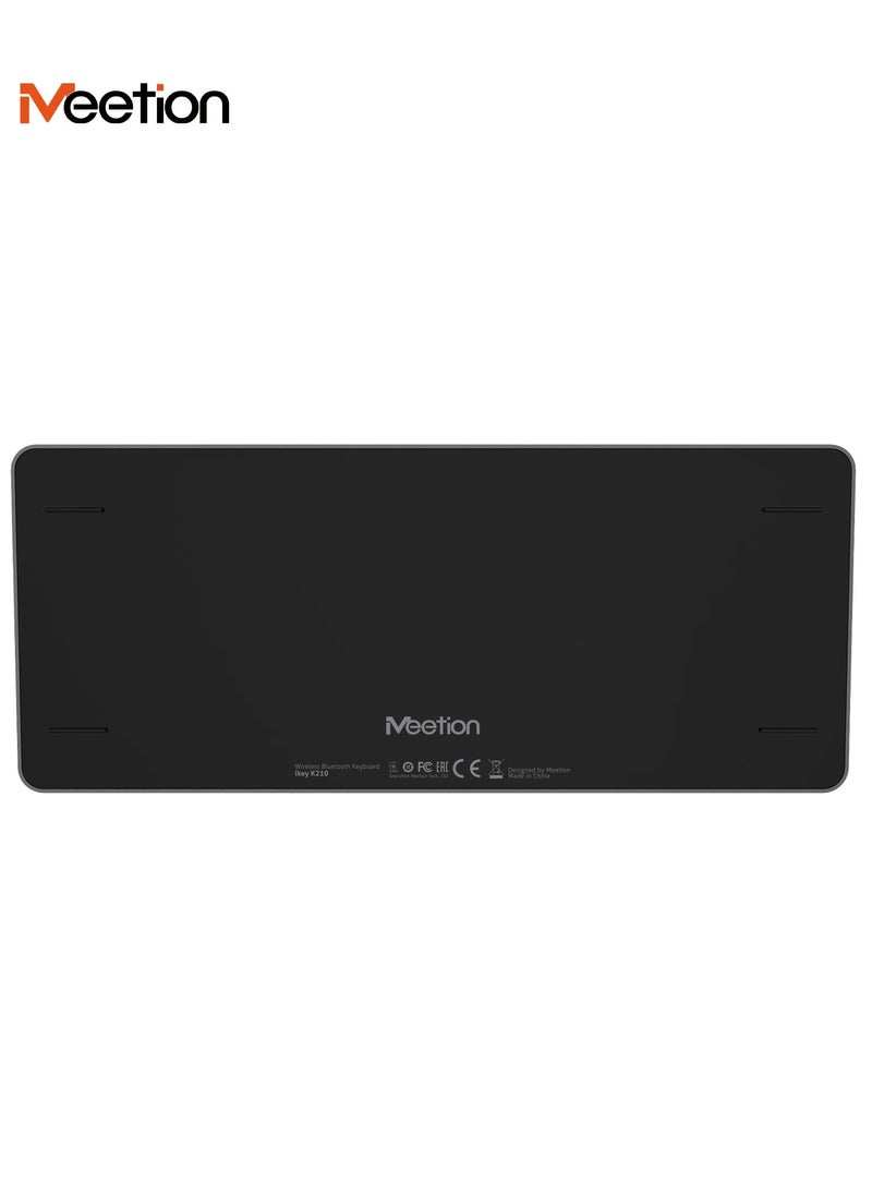 Meetion - Meetion Quite Slim Four Modes Wireless Ultra-thin Apple Keyboard ikey K210 Ingenious Spatial Economy Aesthetic Sobriety Redefined Universal Synchronization Protocol (Black) - Image 1