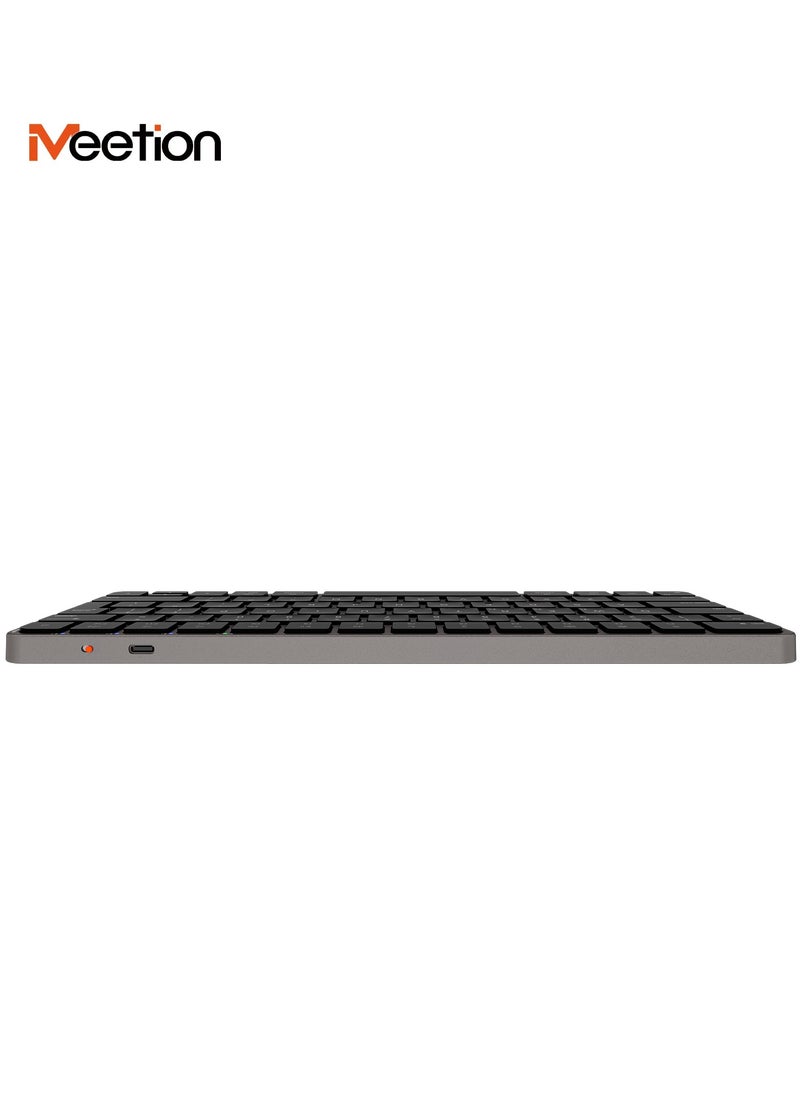 Meetion - Meetion Quite Slim Four Modes Wireless Ultra-thin Apple Keyboard ikey K210 Ingenious Spatial Economy Aesthetic Sobriety Redefined Universal Synchronization Protocol (Black) - Image 1