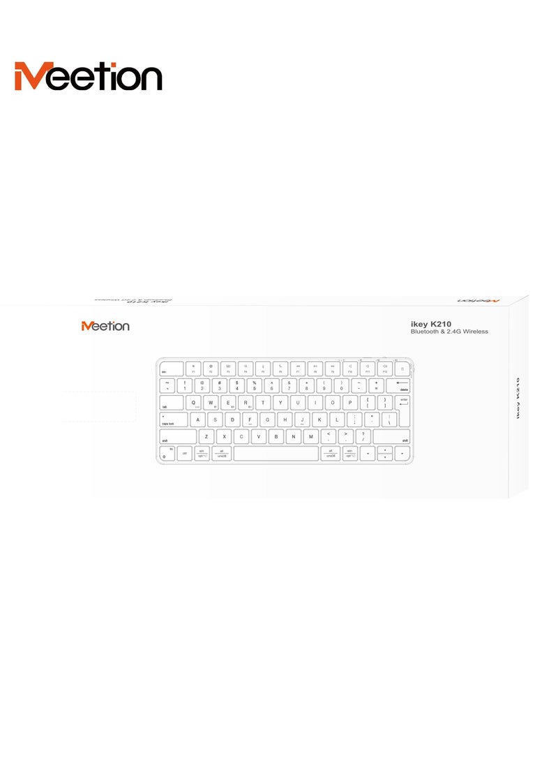 Meetion - Meetion Quite Slim Four Modes Wireless Ultra-thin Apple Keyboard ikey K210 Ingenious Spatial Economy Aesthetic Sobriety Redefined Universal Synchronization Protocol (Black) - Image 1