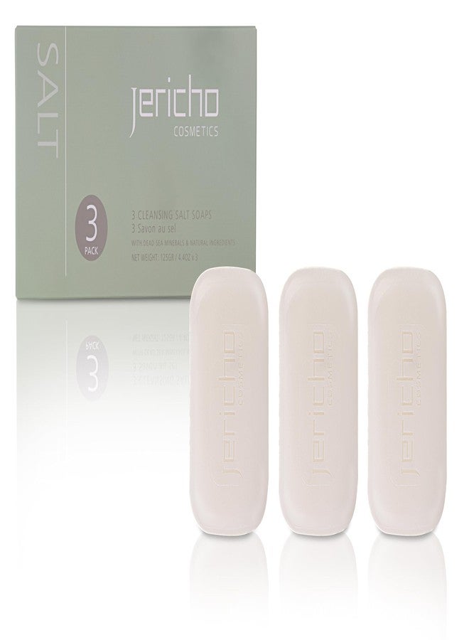 Jericho Cosmetics All Natural Soap Bar with Dead Sea Minerals - Infuse with Witch Hazel and Olive Oil - Gentle Cleansing and Skin Nourishing - 4.4 oz Pack of 3 Bars - Image 1