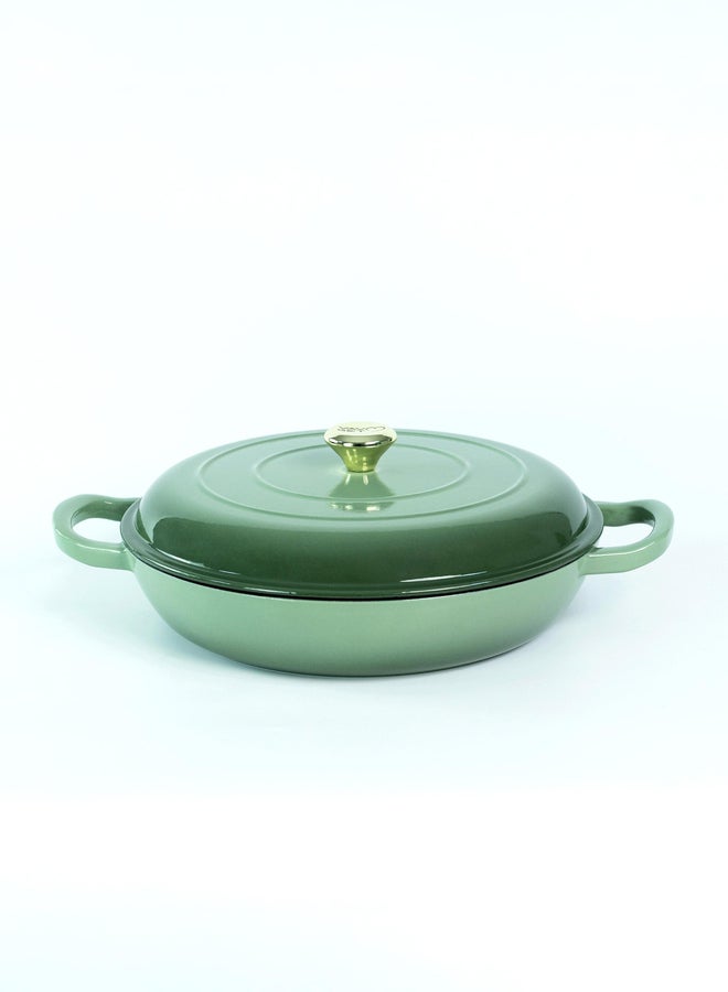 VAV GET Enameled Cast Iron Dutch Oven Shallow Casserole 12-inch - Image 1
