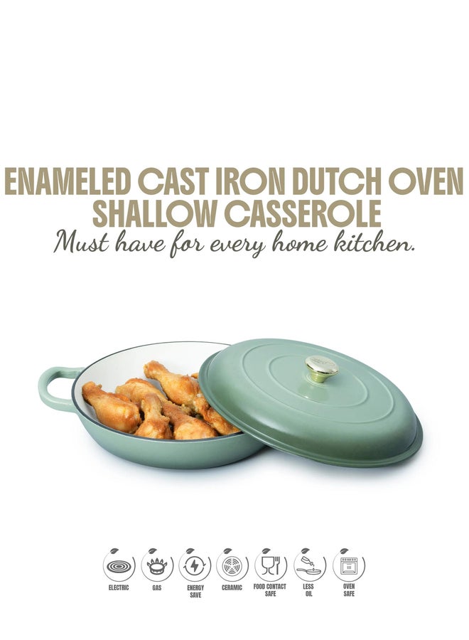 VAV GET Enameled Cast Iron Dutch Oven Shallow Casserole 12-inch - Image 4