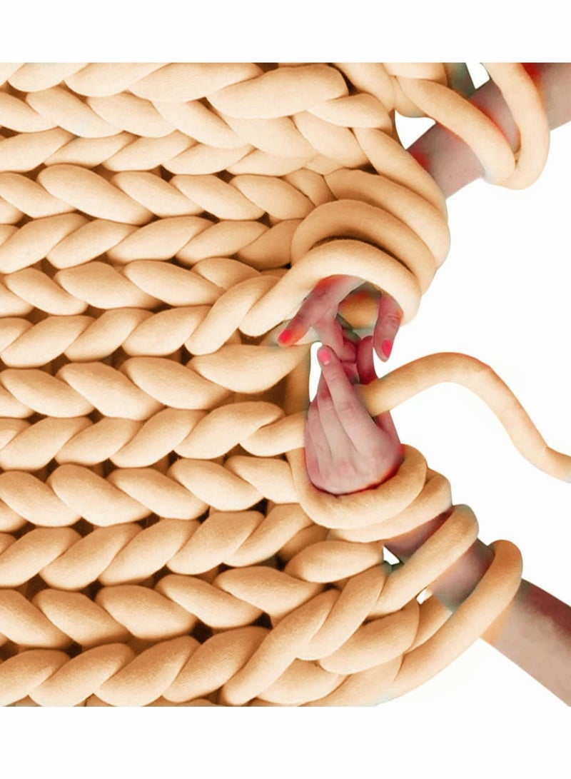 KASTWAVE Arm Knitting Yarn, Light Blush 1KG Velvet Chunky Yarn,Jumbo Chunky Braid Cotton Tube Weight Yarn Super Soft Washable Giant Yarn - Image 2