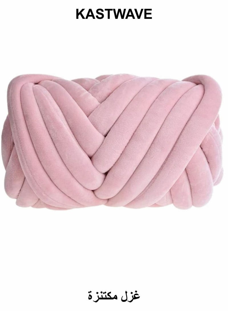KASTWAVE Arm Knitting Yarn, Light Blush 1KG Velvet Chunky Yarn,Jumbo Chunky Braid Cotton Tube Weight Yarn Super Soft Washable Giant Yarn - Image 1