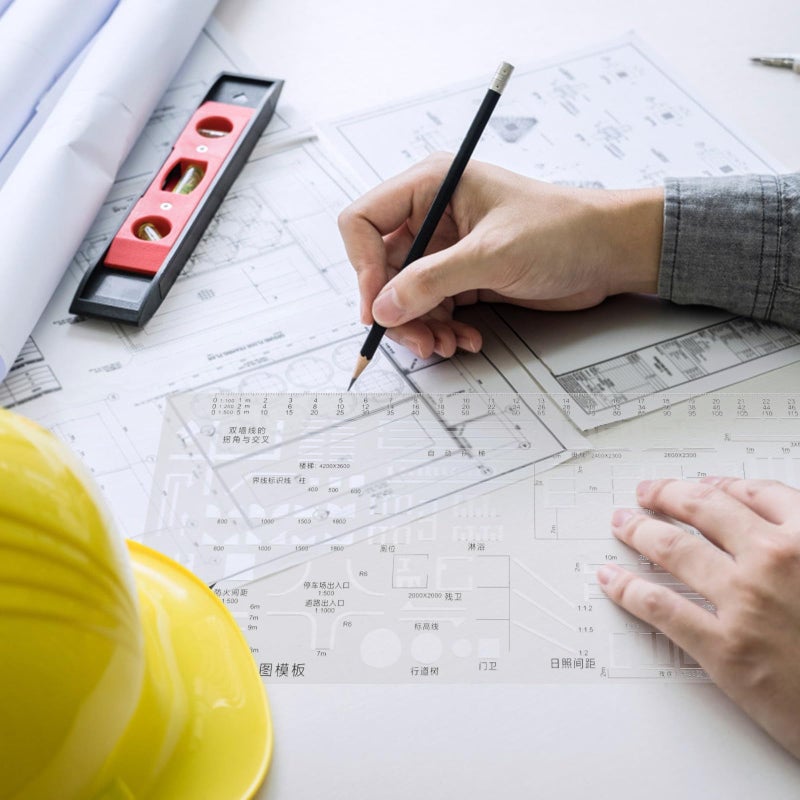 مسطرة مقياس المهندس قالب الرسم الهندسي أداة رسم للطلاب والمحترفين - Image 5