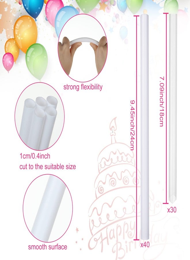 ZOEYES 80Pcs Cake Tier Stacking Kit 10Pcs Clear Cake Separator Plates for 4, 6, 8, 10, 12 Inch Cakes with 30Pcs Clear Cake Stacking Dowels and 40Pcs White Plastic Cake Sticks Support Rods for Tiered Cake - Image 2