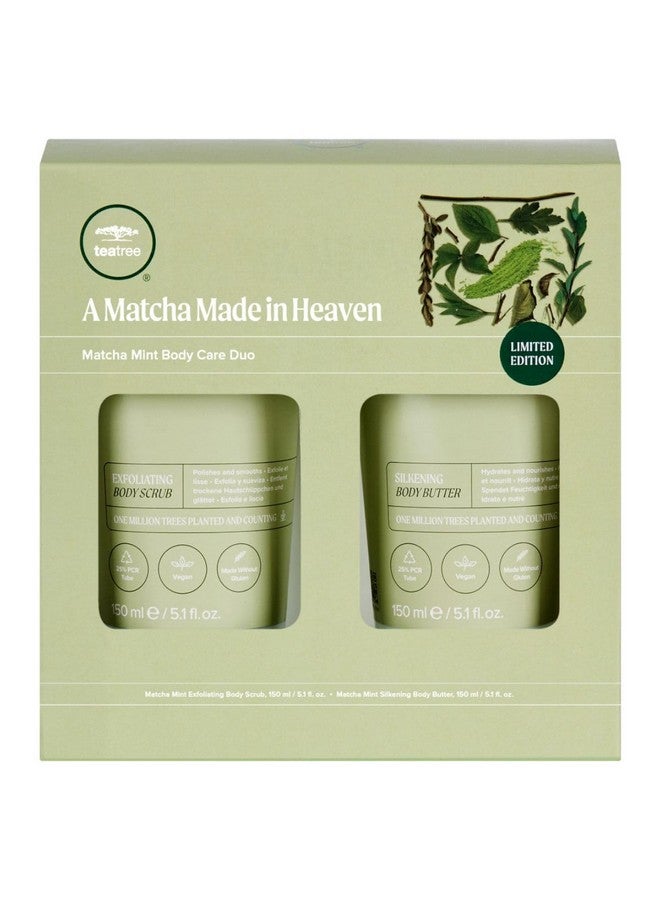 Tea Tree Matcha Mint Body Care Duo Body Scrub + Body Butter For All Skin Types Especially Dry Skin - Image 1