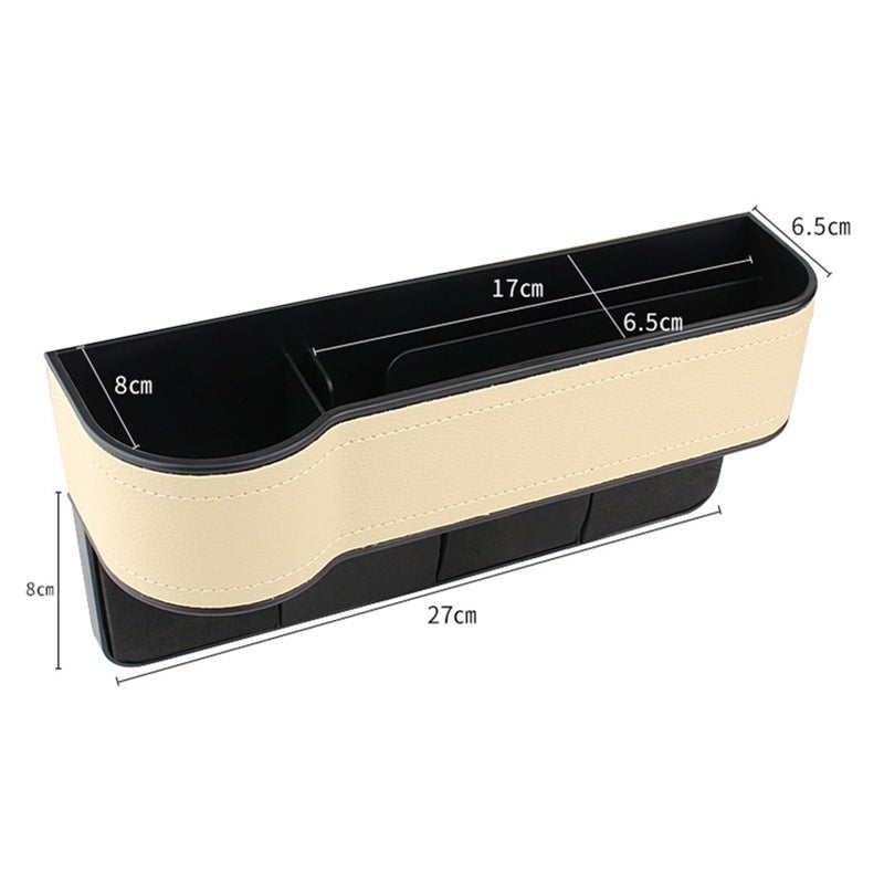 Car Seat Gap Organizer 2pcs Beige ABS Material - Non-slip Abrasion-resistant Anti-fall Car Seat Gap Filler with Multi-functional Compartments: Charging Hole for Front Seat Storage, Driving Safety - Image 5