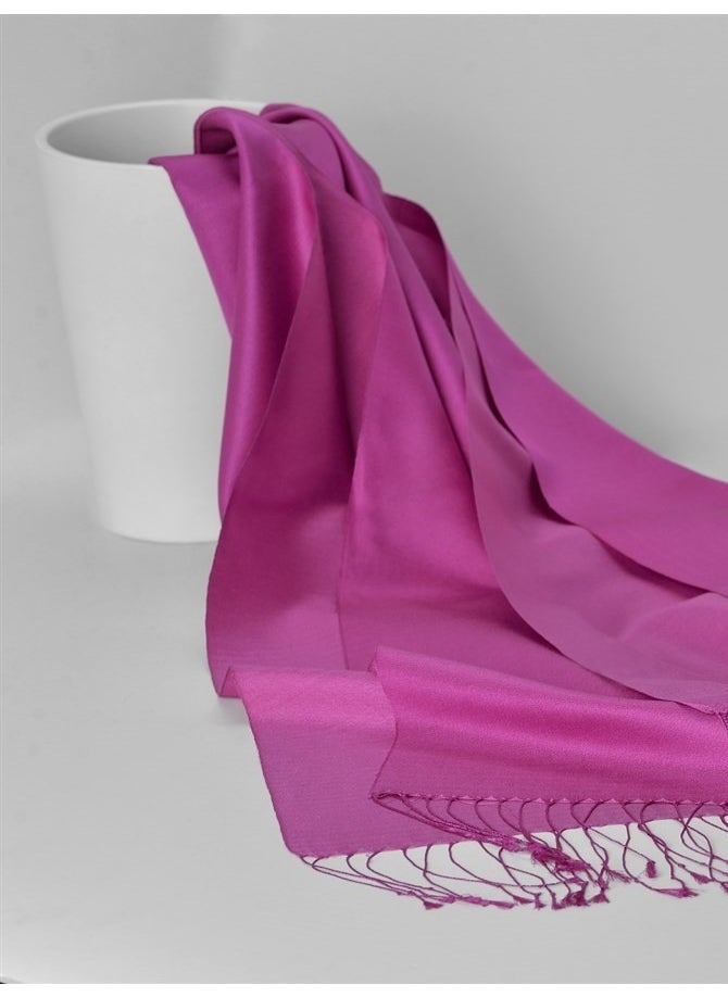 Armanda 100% Silk Shawl - Fuchsia Color  - Image 1