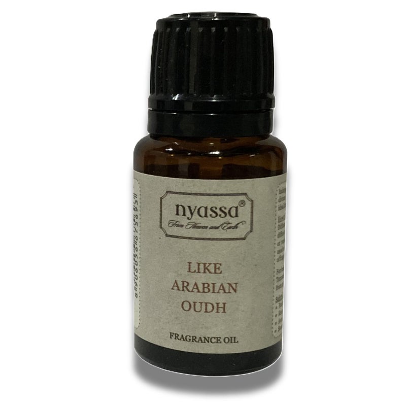 NYASSA Arabian Oud Fragrance Oil 10ml - Woody & Spiritual Aroma | Diffuser/Essential Oil for Home Fragrance, Candle, Hotel, Spa | Strong, Long-Lasting Scent | Best for Aromatherapy, Yoga & Meditation - Image 1