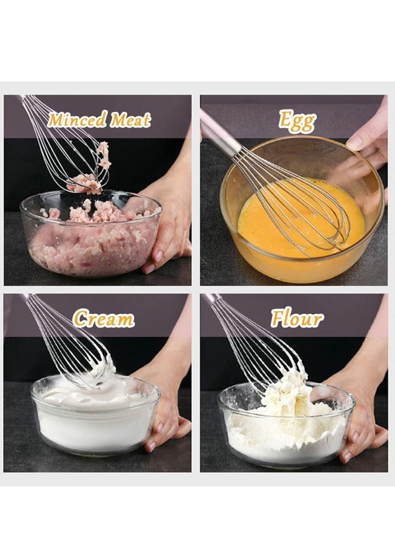 NIBEMINENT 3 Pcs Stainless Steel Whisk Kitchen Egg Frother Milk Beater Blender Tool  - Image 3