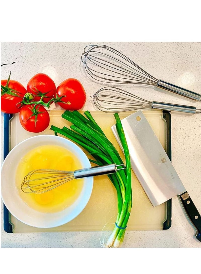 NIBEMINENT 3 Pcs Stainless Steel Whisk Kitchen Egg Frother Milk Beater Blender Tool  - Image 5