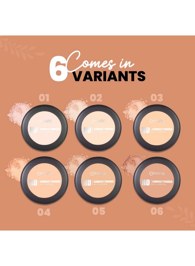 مارس بودرة مضغوطة مطفية من مارس إتش دي | تركيبة خفيفة الوزن للتحكم بالزيوت | تدوم طويلاً وسهلة الحمل (٨ غرام) (٠٥-NUTMEG) - Image 5