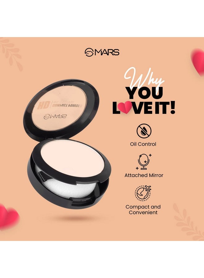 مارس بودرة مضغوطة مطفية من مارس إتش دي | تركيبة خفيفة الوزن للتحكم بالزيوت | تدوم طويلاً وسهلة الحمل (٨ غرام) (٠٥-NUTMEG) - Image 2