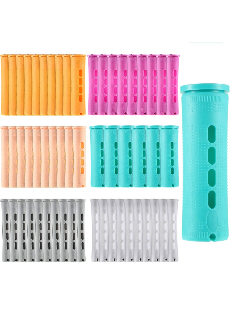 WILLBOND 56 Pieces Hair Perm Rods Set Hair Rollers Plastic Cold Wave Rods Perming Rods Curlers Hairdressing Styling Tool (Assorted Size, Mixed Color) 