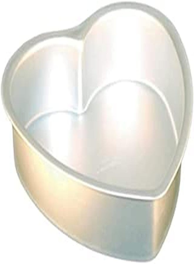 DiBha Aluminium Heart/ Dil Shape Cakes Pastry Moulds/ Baking Tins Pan, Set of 1 - 6x6x2.5 inch for Oven - Image 3