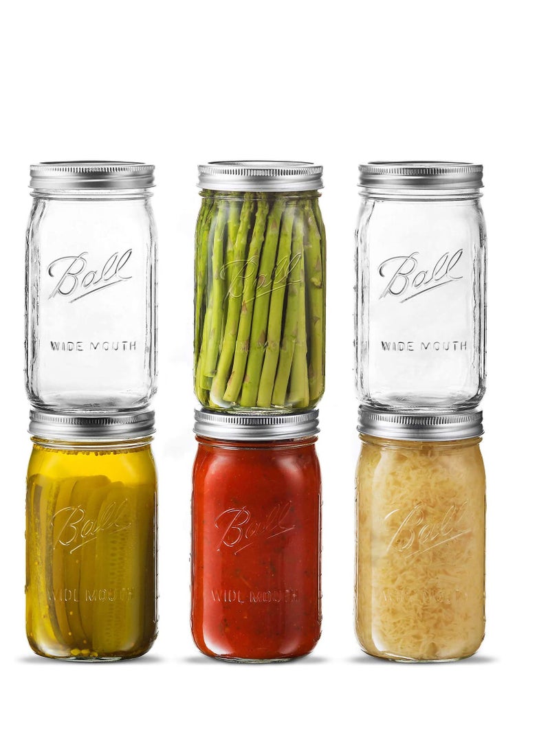 SYOSI Glass Ma son Jars, Canning Jars Jelly Jars with Airtight lids for Canning, Preserving, Meal Prep, Overnight Oats, Jam 32, BALL, 3, Ma son Jars  - Image 1