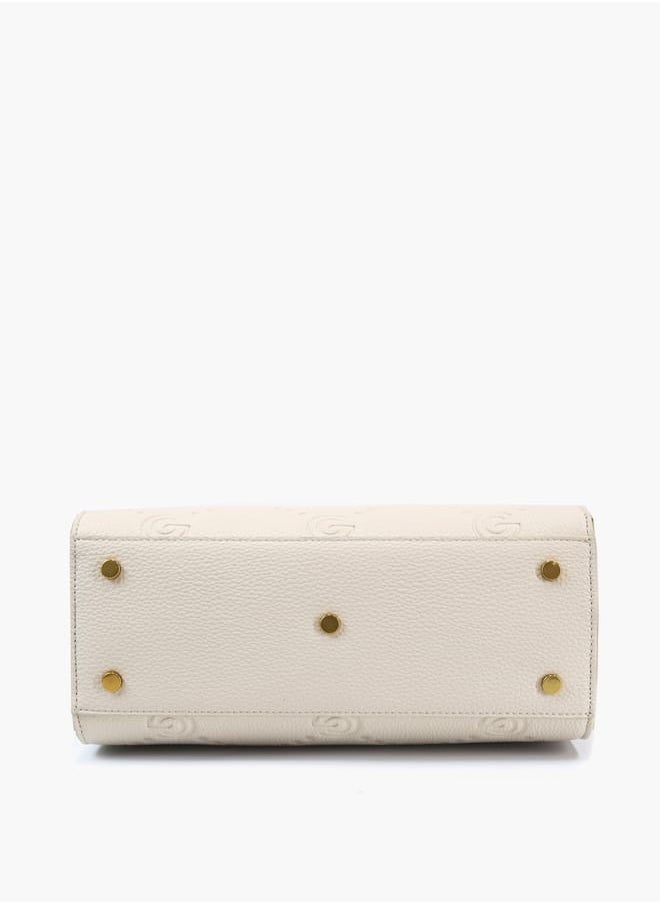 Gabriella Gucci - Gabriella Gucci Monogram Embossed Tote Bag with Top Handle and Zip Closure - Image 1