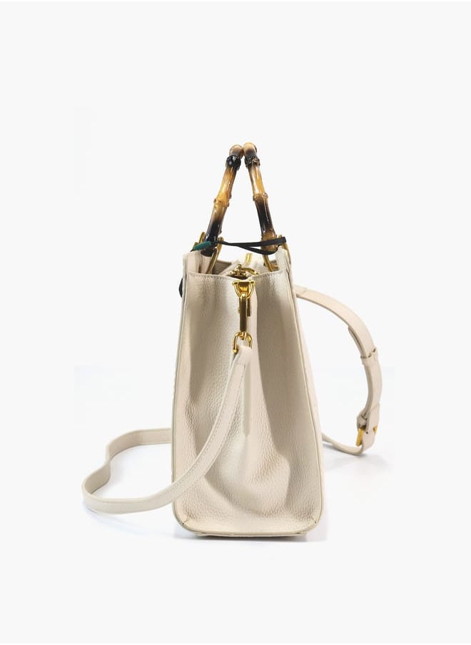 Gabriella Gucci - Gabriella Gucci Monogram Embossed Tote Bag with Top Handle and Zip Closure - Image 1