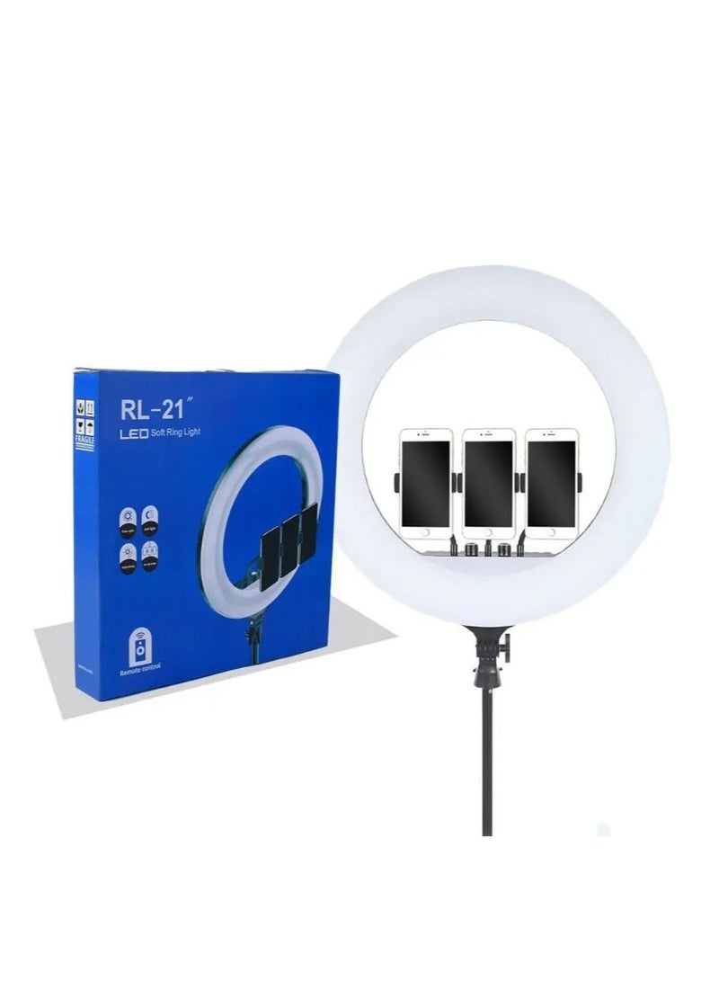 RL حلقة ضوء LED ناعمة بحجم 21 بوصة مع حامل ثلاثي القوائم وجهاز تحكم عن بعد - Image 2