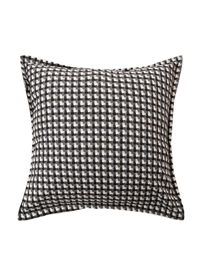 Cotton And Linen Throw Pillow, Vintage Houndstooth Pattern, Soft Cushion For Bed Headboard, Backrest, Living Room Pillow, Sofa Pillow Cover, Custom Home Decor