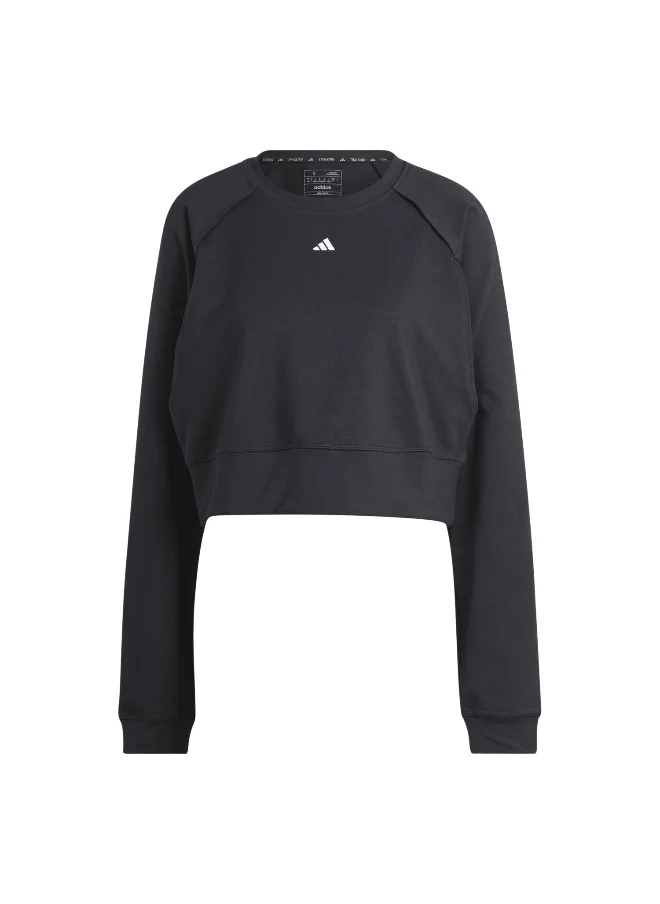 اديداس Adidas Power Cover Up Black Training Sweatshirts For Women Xs