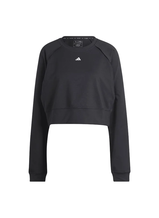 اديداس Adidas Power Cover Up Black Training Sweatshirts For Women Xs