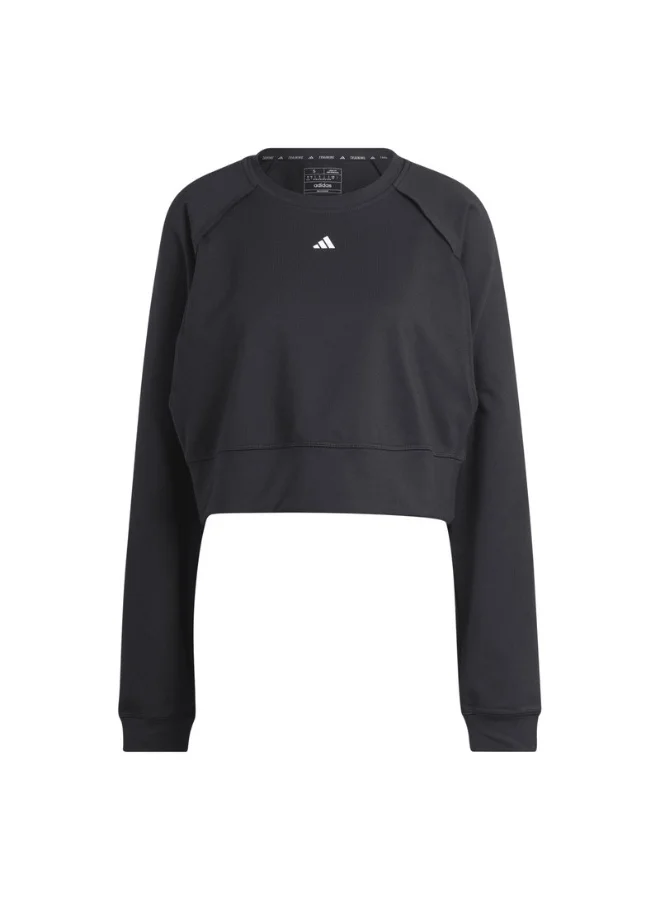 Adidas Power Cover Up Black Training Sweatshirts For Women Xs