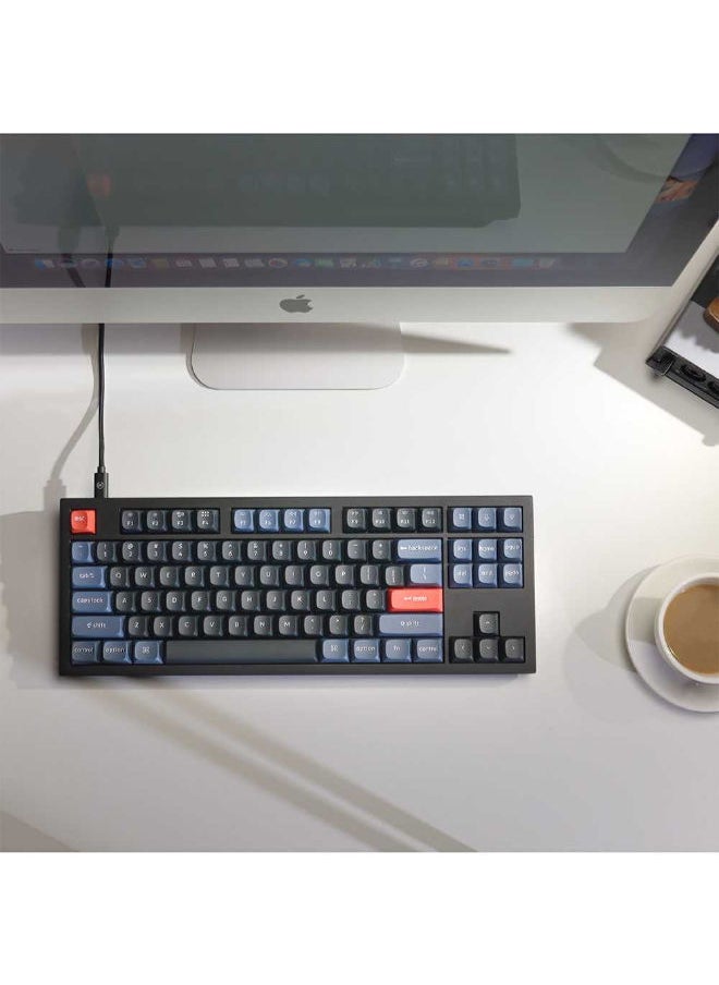 Keychron - Q3-C2 QMK مخصص قابل للتبديل السريع Gateron G-PRO لوحة مفاتيح ميكانيكية زرقاء كاملة مجمعة بالكامل RGB - Image 1