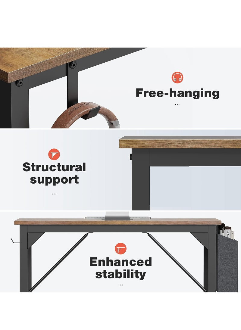 Computer Desk 100cm Home Office Computer Writing Table, Laptop PC Table, Sturdy Home Office Table, Work Writing Desks with Storage Bag and Head phone Hook - pzsku/Z88E376BA7A67728116D1Z/45/_/1714104443/ac7cf2a5-1b5a-4b39-a628-a65b351ac5a0