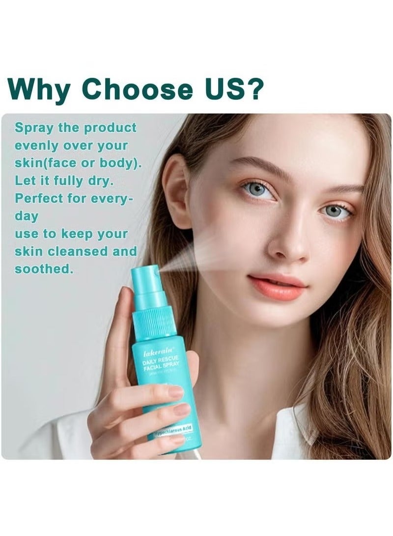 ليكرين رذاذ حمض ناقص الكلور للوجه, رذاذ الوجه الإنقاذ اليومي, Toner تهدئة وتنقية, ضباب الوجه, دعم ضد التهيج, احمرار هادئ - Image 3