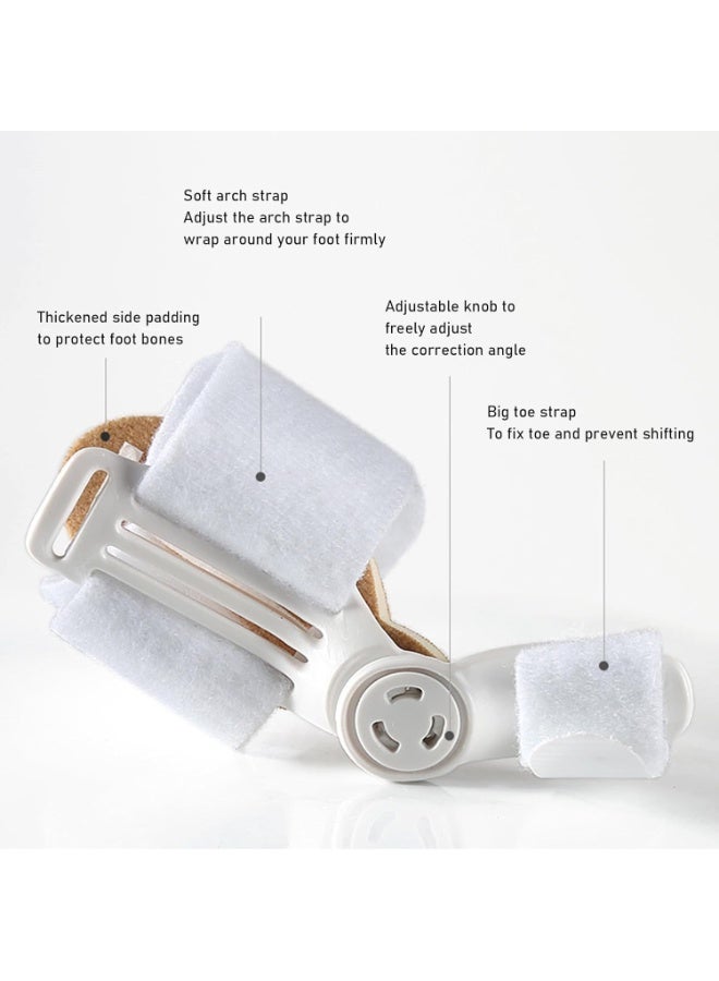 بتيمفم طقم تقويم العظام لتصحيح إبهام القدم وفاصل أصابع القدم لتخفيف إبهام القدم الأروح، جبيرة قابلة للتعديل وفواصل جل لأصابع القدم لمحاذاة أصابع القدم وتسكين الألم والحفاظ على صحة القدم على المدى الطويل للرجال والنساء. - Image 2