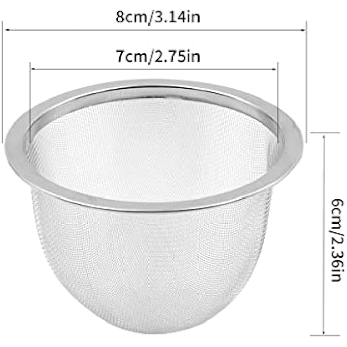 CENPEK 6Pcs Metal Tea Filter Metal Teapot Replacement Mesh Strainer Insert For Loose Tea For Coffee Tea Maker Coffee Brewers72 * 60Mm - Image 3