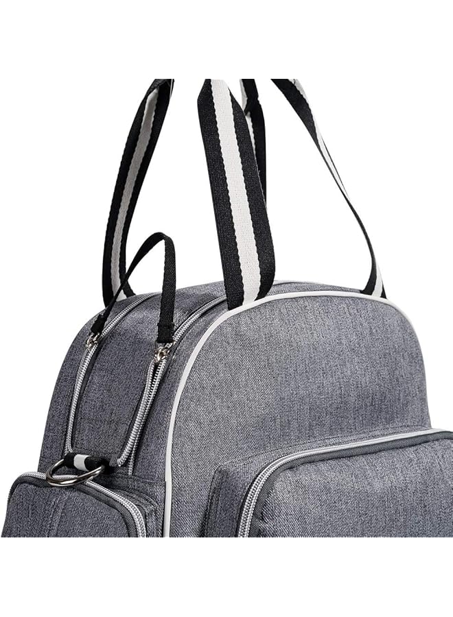 إيروريكس حقيبة حفاضات الأمومة المميزة باللون الرمادي + خطافات عربة الأطفال - Image 4