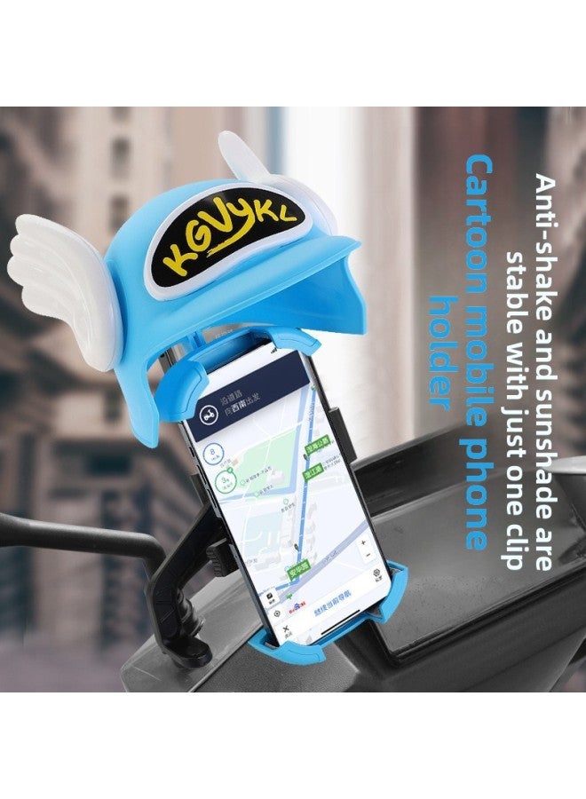Electric Vehicle Mobile Phone Bracket Motorcycle Takeaway Mobile Phone Bracket Sunshade And Rainproof Mobile Phone Navigation Rack Special Mobile Phone Bracket-Color:Handle Horizontal Clause ☆ [send Small Yellow Cap]] - Image 4