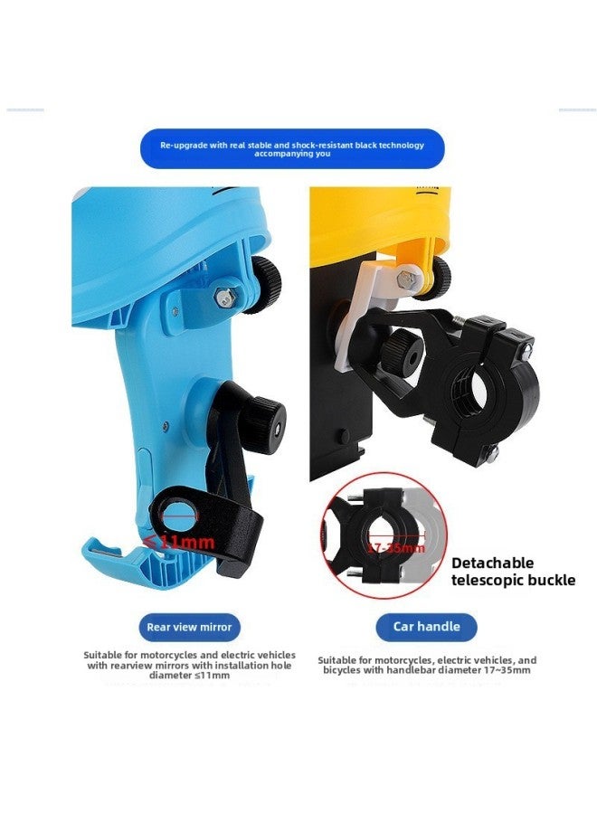 Electric Vehicle Mobile Phone Bracket Motorcycle Takeaway Mobile Phone Bracket Sunshade And Rainproof Mobile Phone Navigation Rack Special Mobile Phone Bracket-Color:Handle Horizontal Clause ☆ [send Small Yellow Cap]] - Image 5