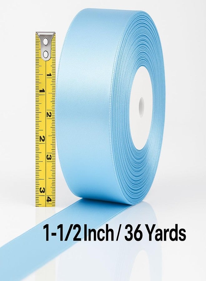 LilyRin Light Blue Ribbon 1-1/2 Inches 36 Yards Satin Roll Perfect for Art, Wedding, Wreath, Baby Shower, Packing Birthday, DIY Hair Accessories Scrapbooking Wrapping Christmas Other Projects Sky Color - Image 5