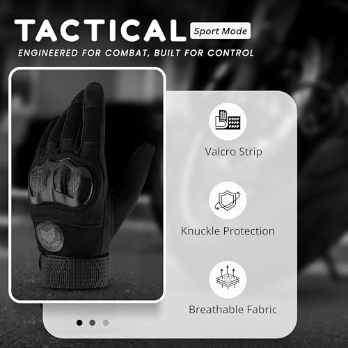 BADOWL GRIPTOR | Motorcycle Riding Gloves for Men and Women with Knuckle Protection | Touchscreen Compatible | Breathable | Anti-Slip | Full Finger Bike Gloves for All Seasons (Black, XL) - Image 3