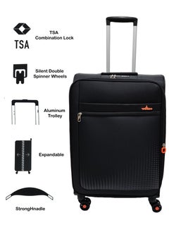 Track Softside 3 Piece Luggage Trolley Set Expandable & 4 Double Wheels With TSA Lock  - Image 2