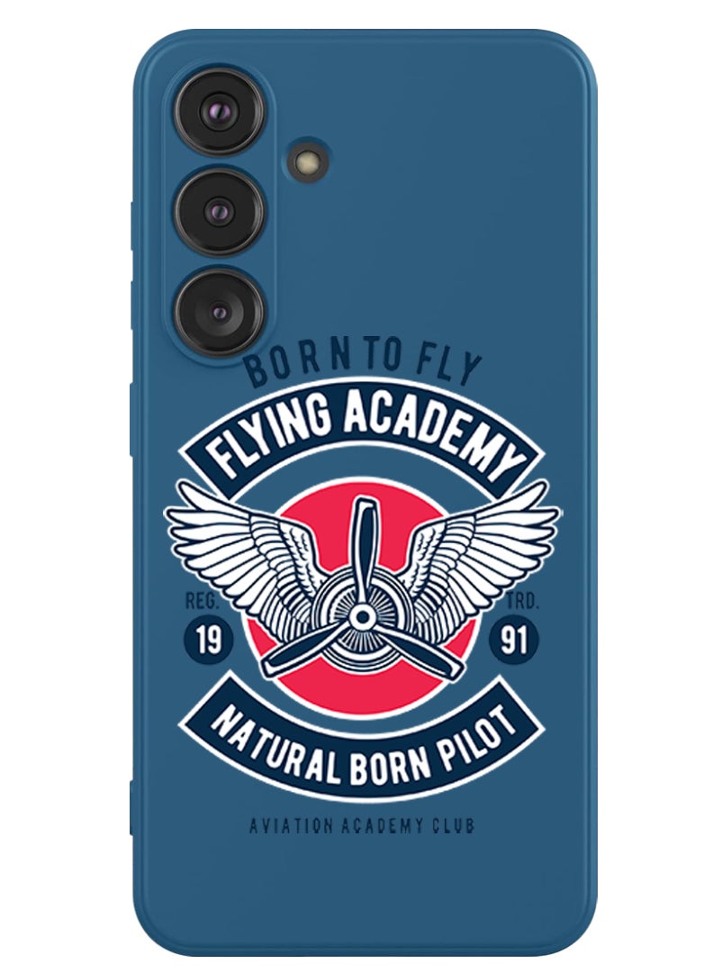 Theodor حافظ نحيف واقي غطاء سيليكون سائل مع حماية كاملة للجسم غلاف مضاد للخدش ضد الصدمات لجهاز سامسونج جالاكسي S24 (أزرق) - كارديو طائر - Image 1