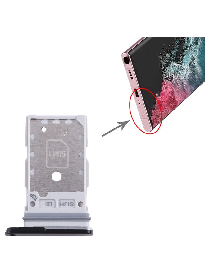 erorex For Samsung Galaxy S22 Ultra 5G SM-S908B Original SIM Card Tray + SIM Card Tray (Jet Black) - Image 4