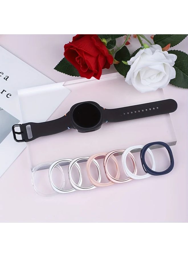 غطاء واقي أبيض منقوش بالصقيل لساعة Galaxy Watch 8 مقاس 40 ملم، غطاء خفيف الوزن مقاوم للصدمات - Image 4