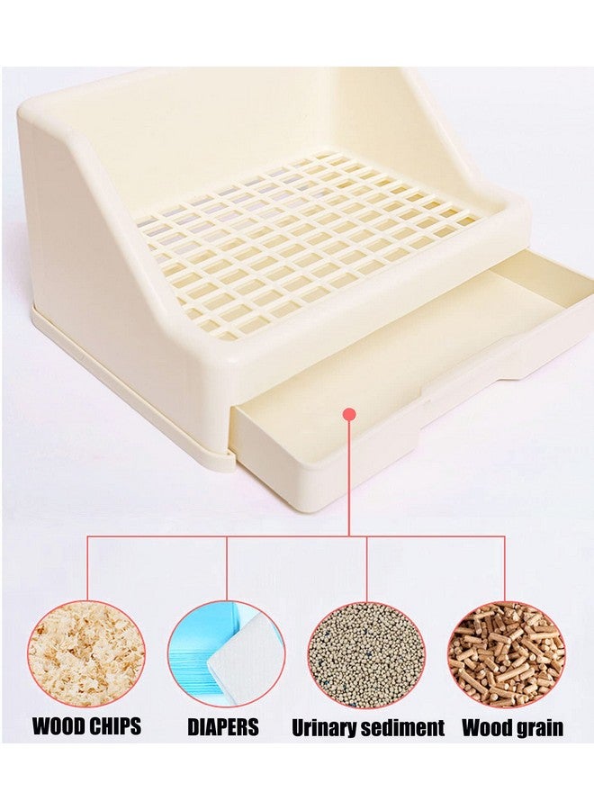 كاثسون صندوق فضلات الأرانب من كاثسون، تدريب على استخدام المرحاض في زاوية الحيوانات الصغيرة مع درج، قفص للحيوانات الأليفة، صندوق فضلات للحيوانات الأليفة، صندوق فراش للخنزير الغيني البالغ، الهامستر، الأرنب، النمس، الجاليساور، الفأر، السنجاب (أبيض) - Image 5