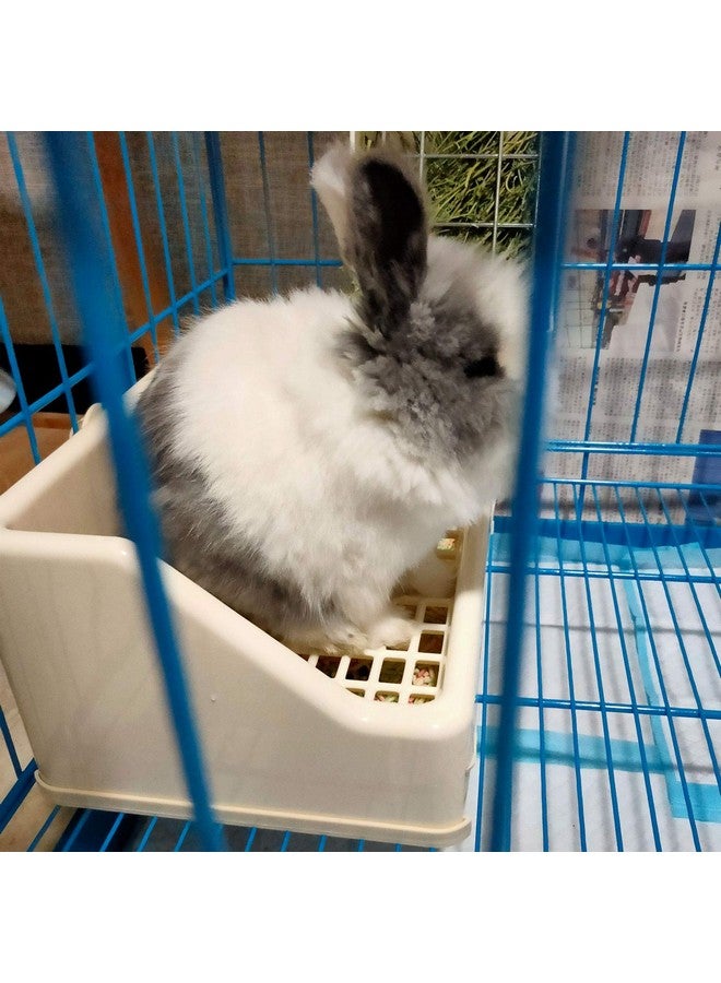 كاثسون صندوق فضلات الأرانب من كاثسون، تدريب على استخدام المرحاض في زاوية الحيوانات الصغيرة مع درج، قفص للحيوانات الأليفة، صندوق فضلات للحيوانات الأليفة، صندوق فراش للخنزير الغيني البالغ، الهامستر، الأرنب، النمس، الجاليساور، الفأر، السنجاب (أبيض) - Image 3